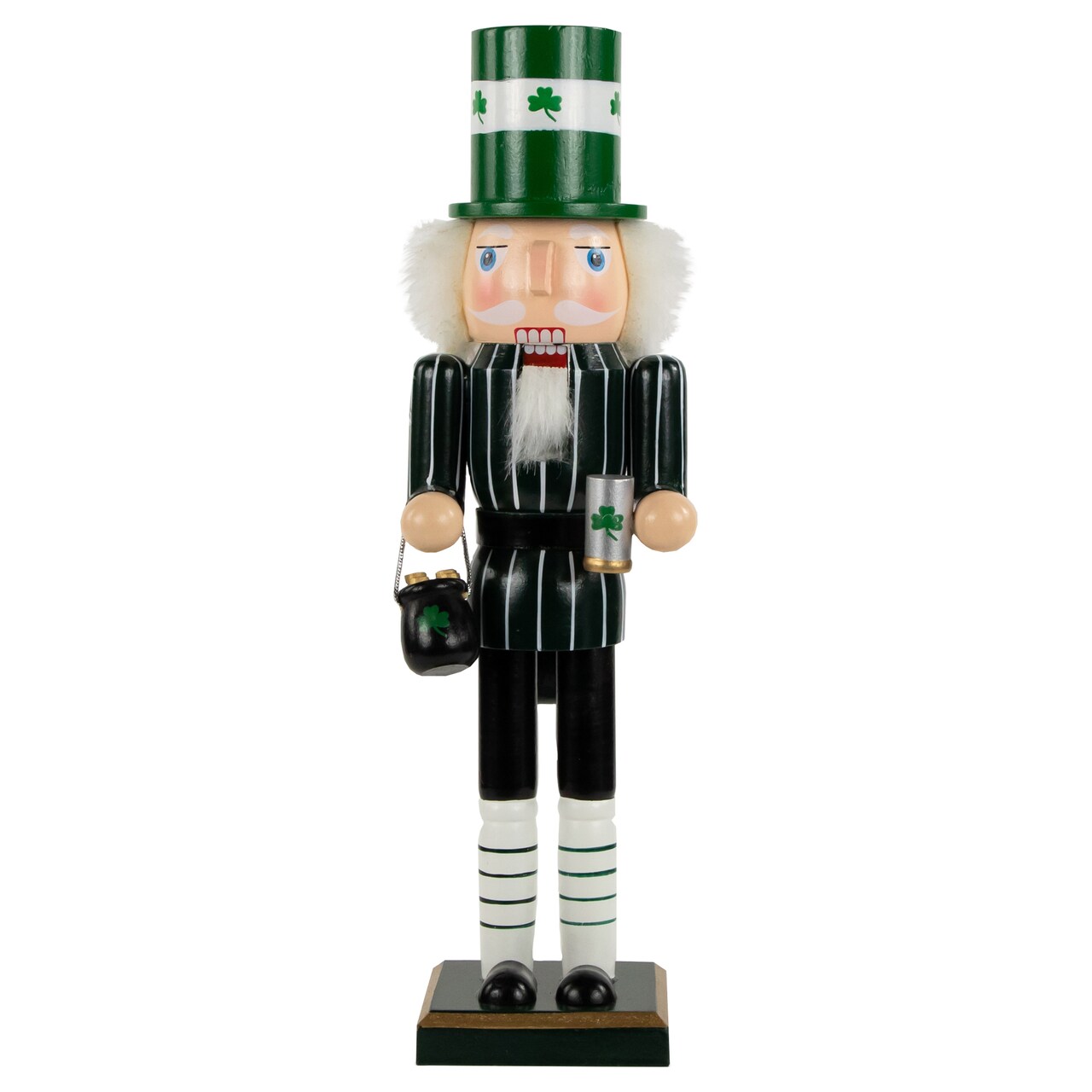 Nutcracker Factory 14" Green Luck of the Irish Leprechaun Wooden Christmas Nutcracker
